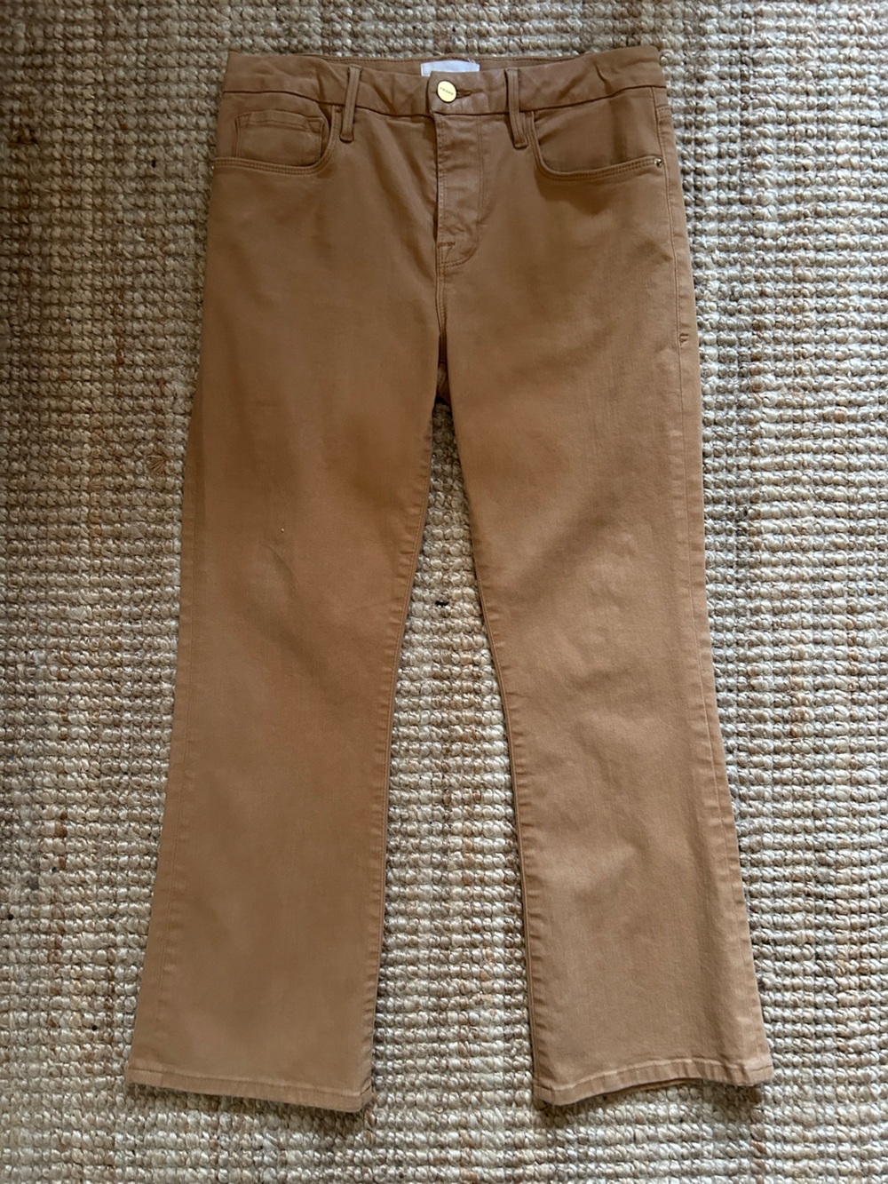 Frame Denim Le Crop Mini Boot Caramel/Tan Jeans size 28